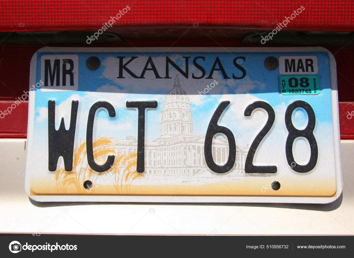 Car license plate close-up